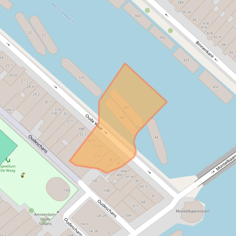 Kaart van postcodegebied 1011CD.