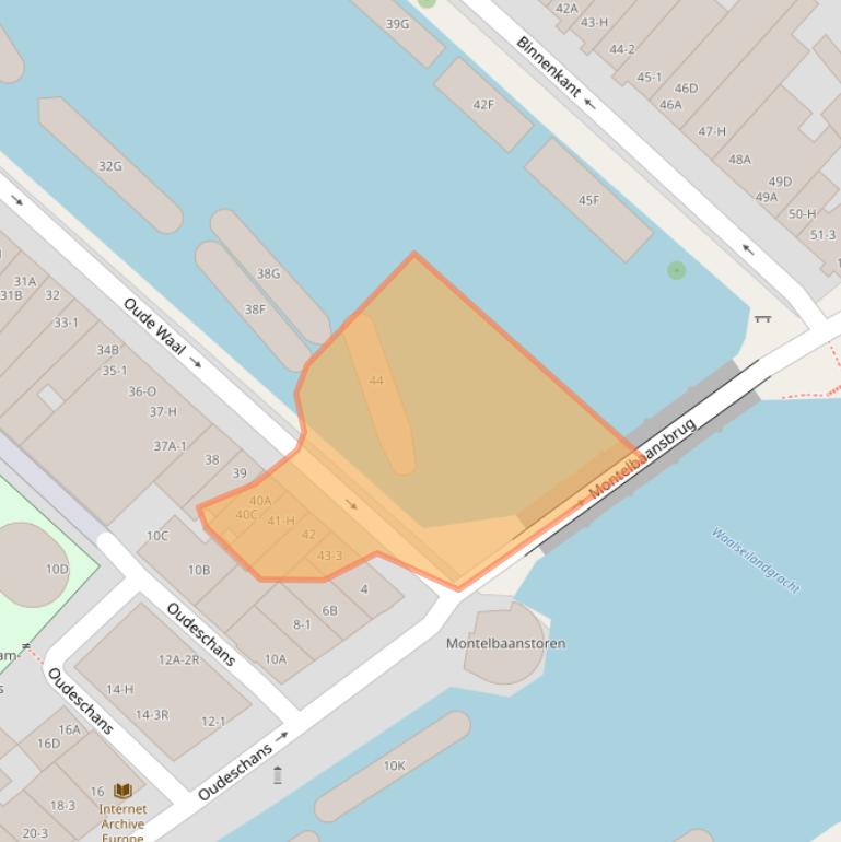 Kaart van postcodegebied 1011CE.