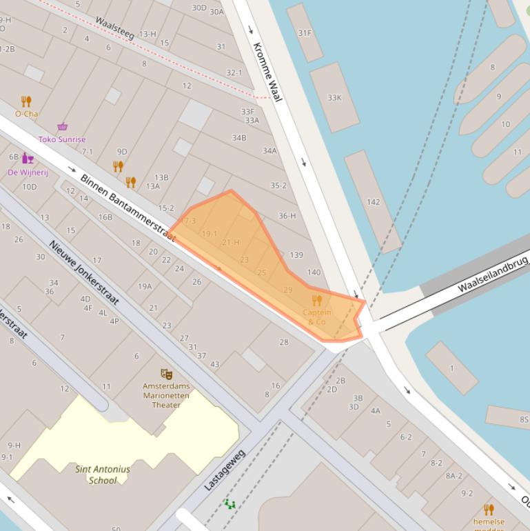 Kaart van postcodegebied 1011CJ.