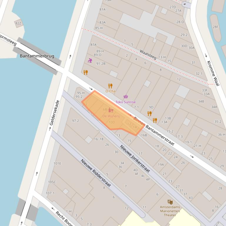 Kaart van postcodegebied 1011CK.