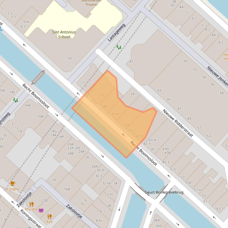 Kaart van postcodegebied 1011CS.