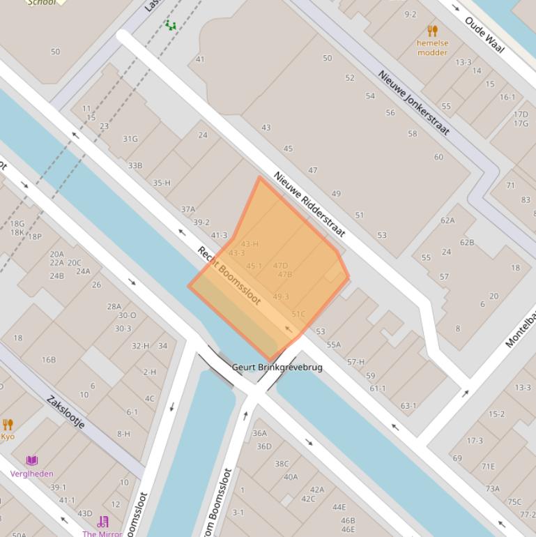 Kaart van postcodegebied 1011CT.