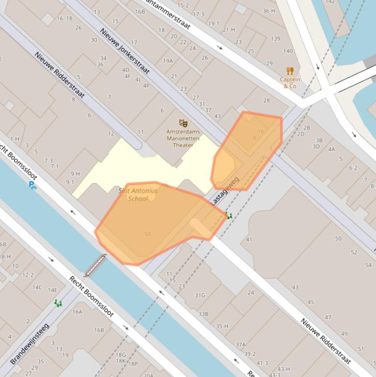 Kaart van postcodegebied 1011DB.