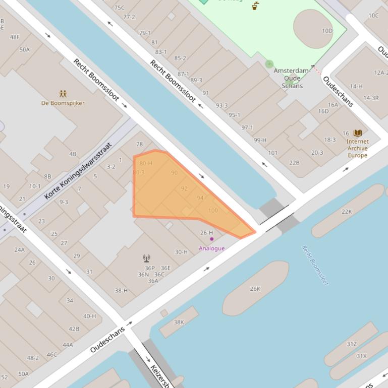 Kaart van postcodegebied 1011ED.