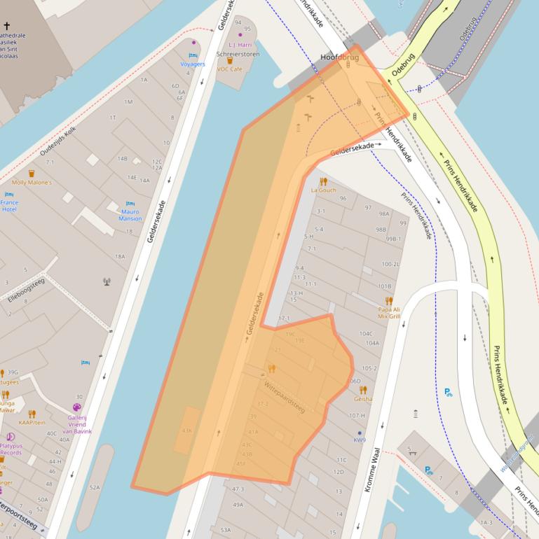 Kaart van postcodegebied 1011EJ.