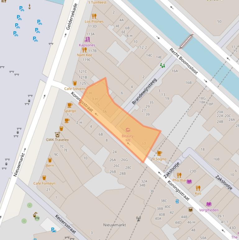 Kaart van postcodegebied 1011ES.