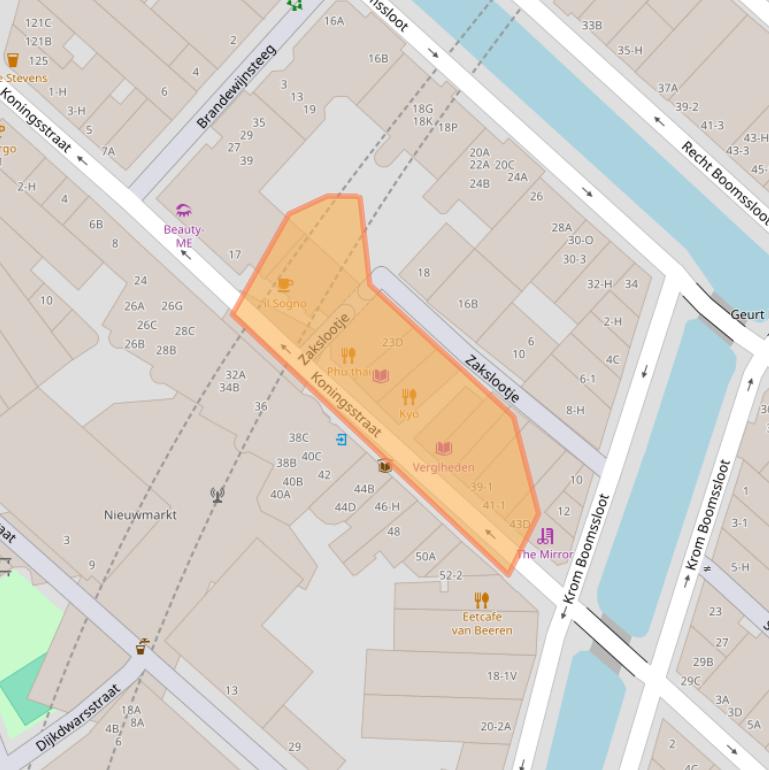 Kaart van postcodegebied 1011ET.