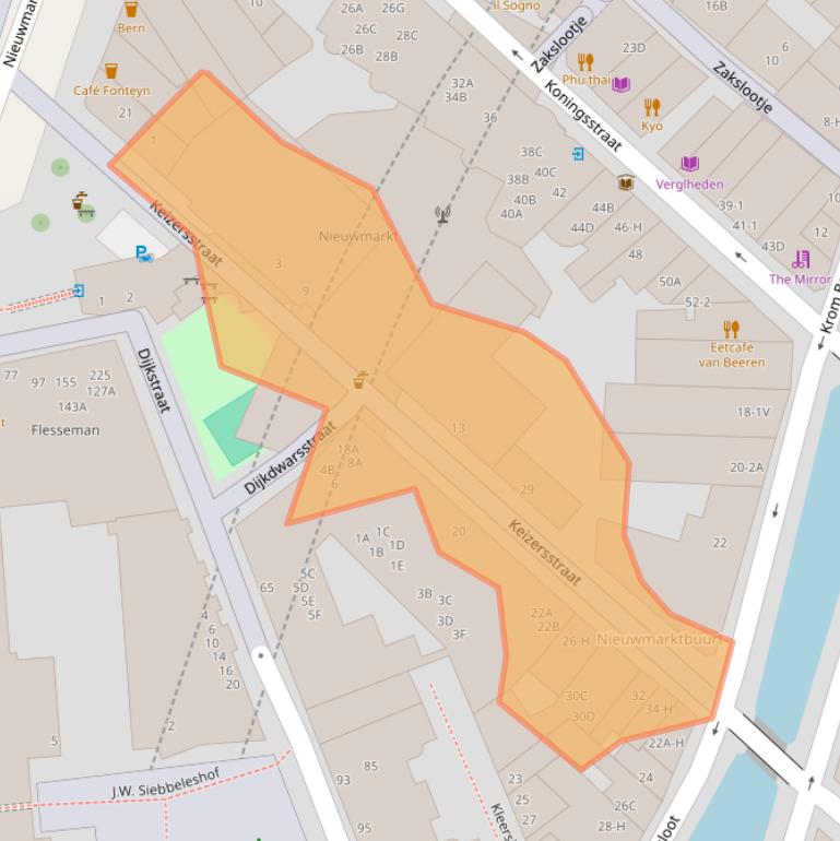 Kaart van postcodegebied 1011GD.