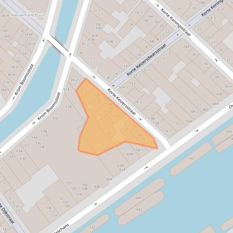 Kaart van postcodegebied 1011GH.