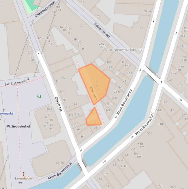 Kaart van postcodegebied 1011GK.