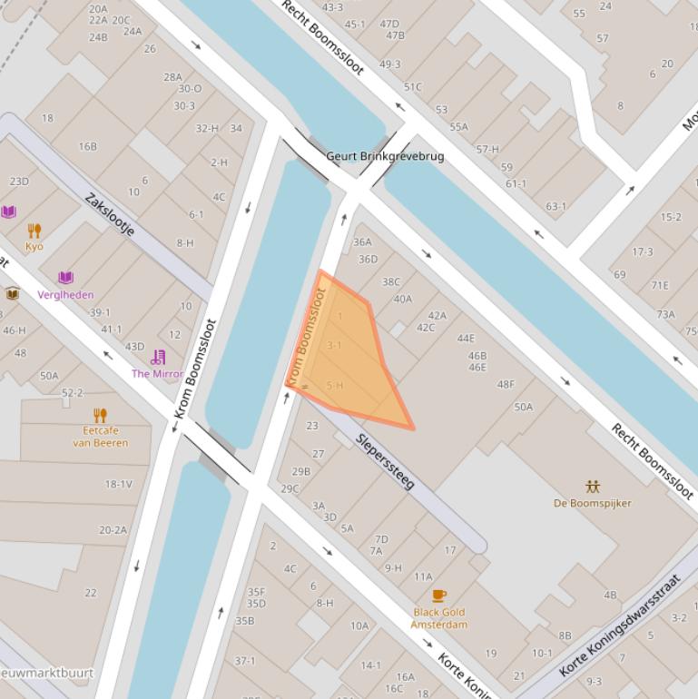 Kaart van postcodegebied 1011GP.