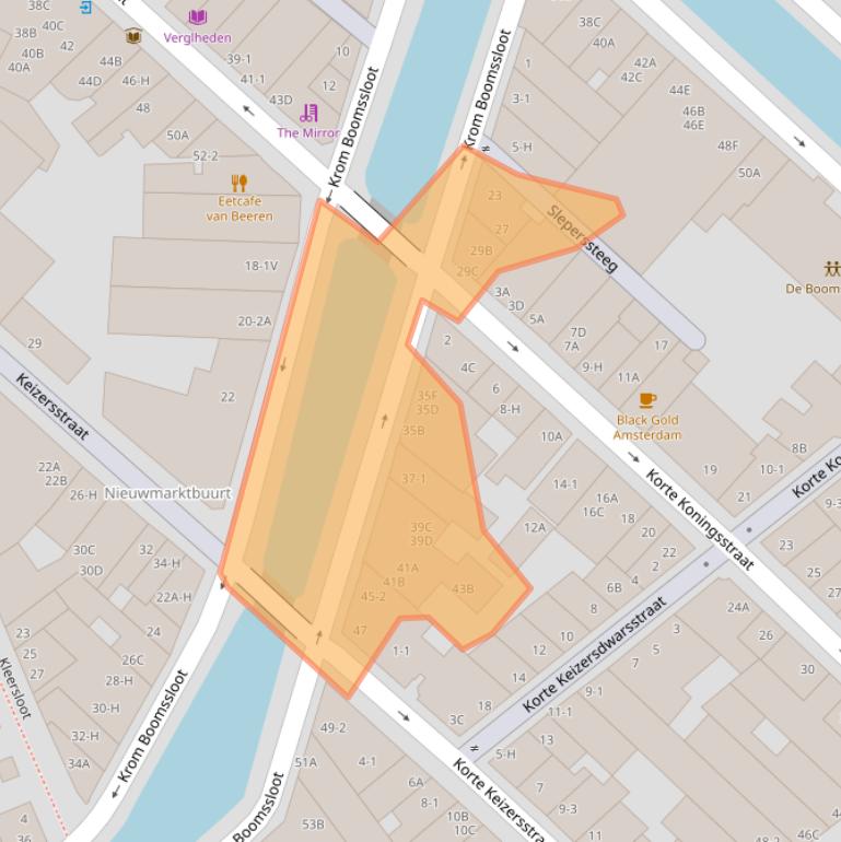 Kaart van postcodegebied 1011GR.