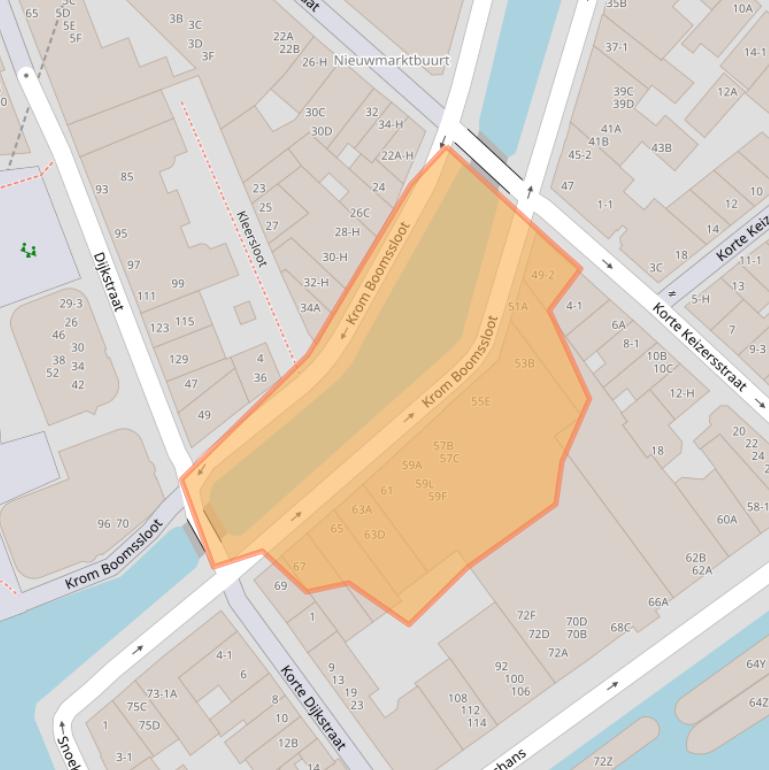 Kaart van postcodegebied 1011GS.