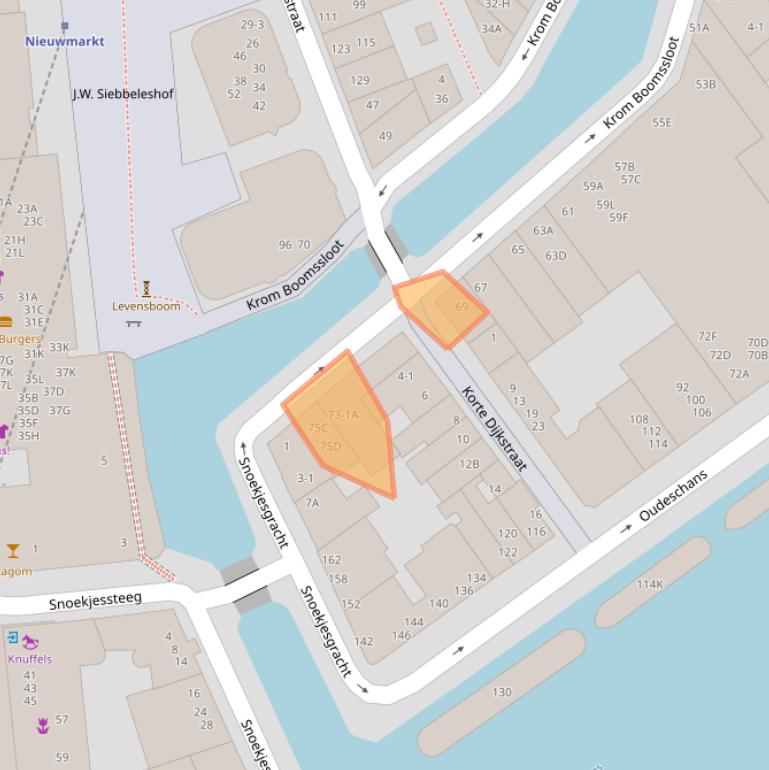 Kaart van postcodegebied 1011GT.