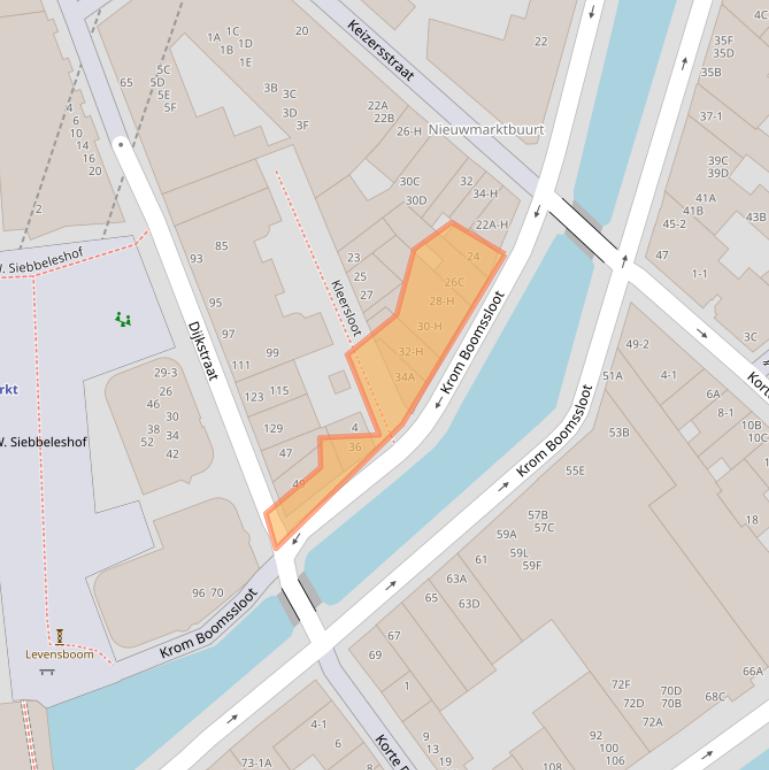 Kaart van postcodegebied 1011GX.