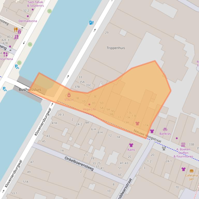 Kaart van postcodegebied 1011HC.