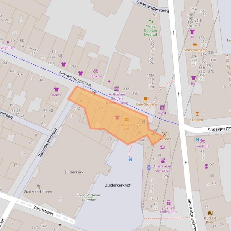 Kaart van postcodegebied 1011HG.