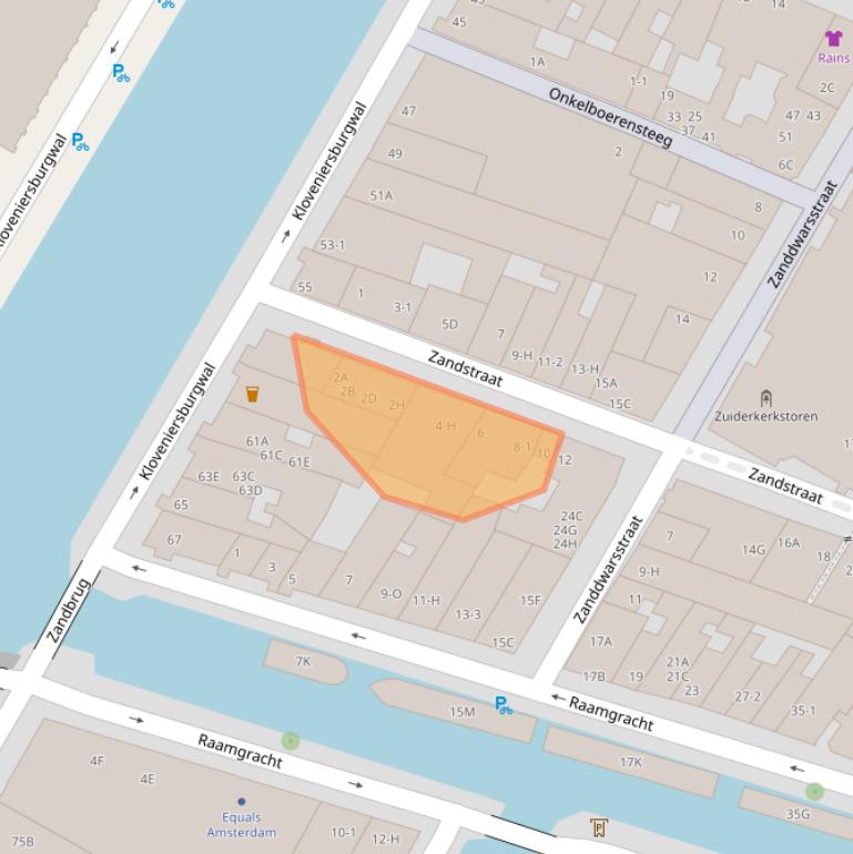 Kaart van postcodegebied 1011HK.