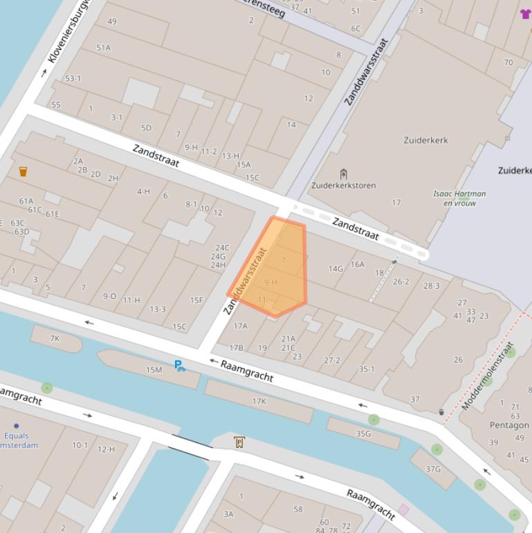 Kaart van postcodegebied 1011HN.