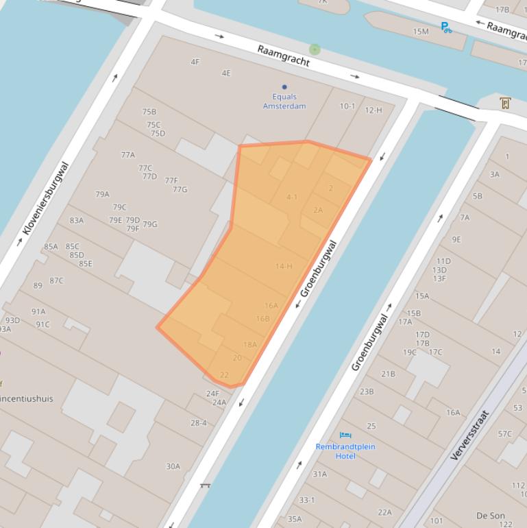 Kaart van postcodegebied 1011HV.