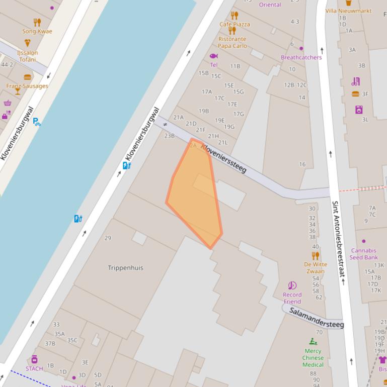 Kaart van postcodegebied 1011JE.