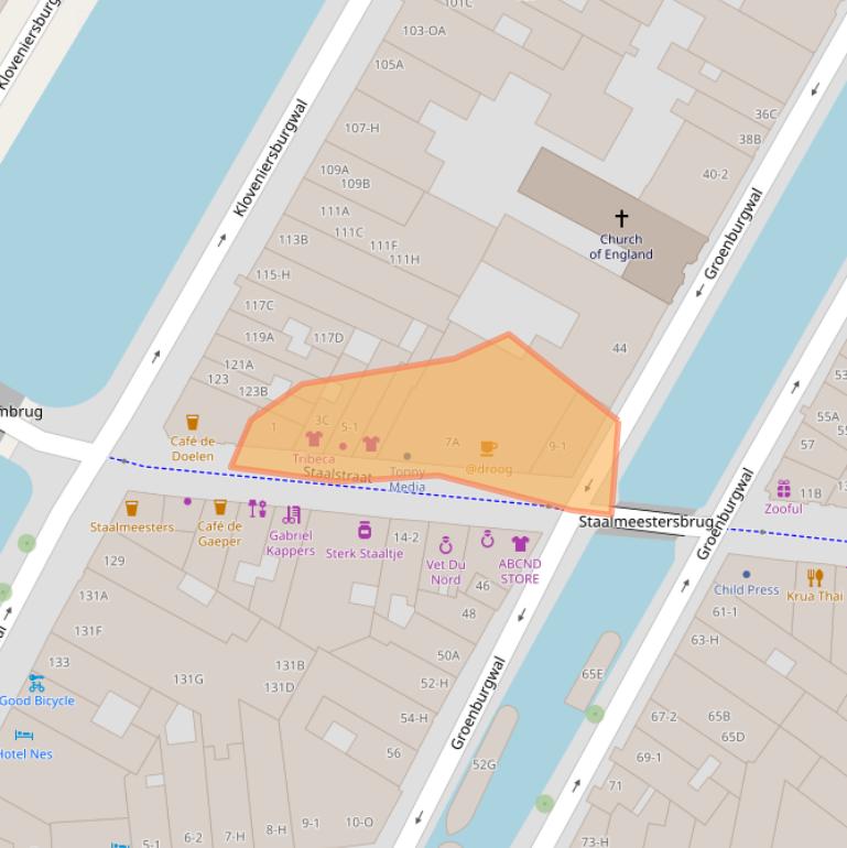 Kaart van postcodegebied 1011JJ.