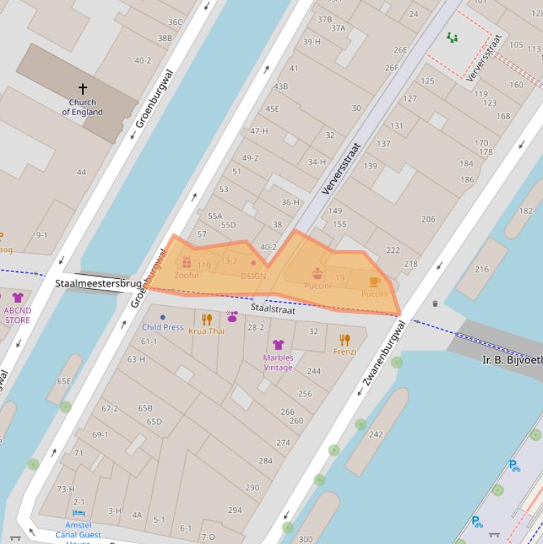 Kaart van postcodegebied 1011JK.