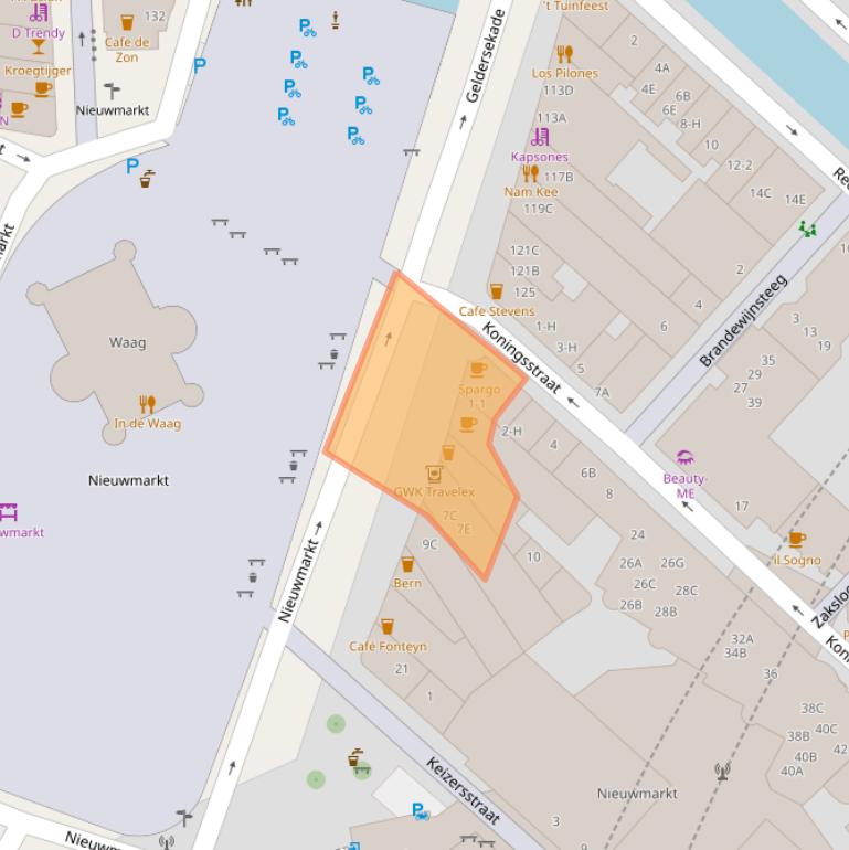 Kaart van postcodegebied 1011JP.