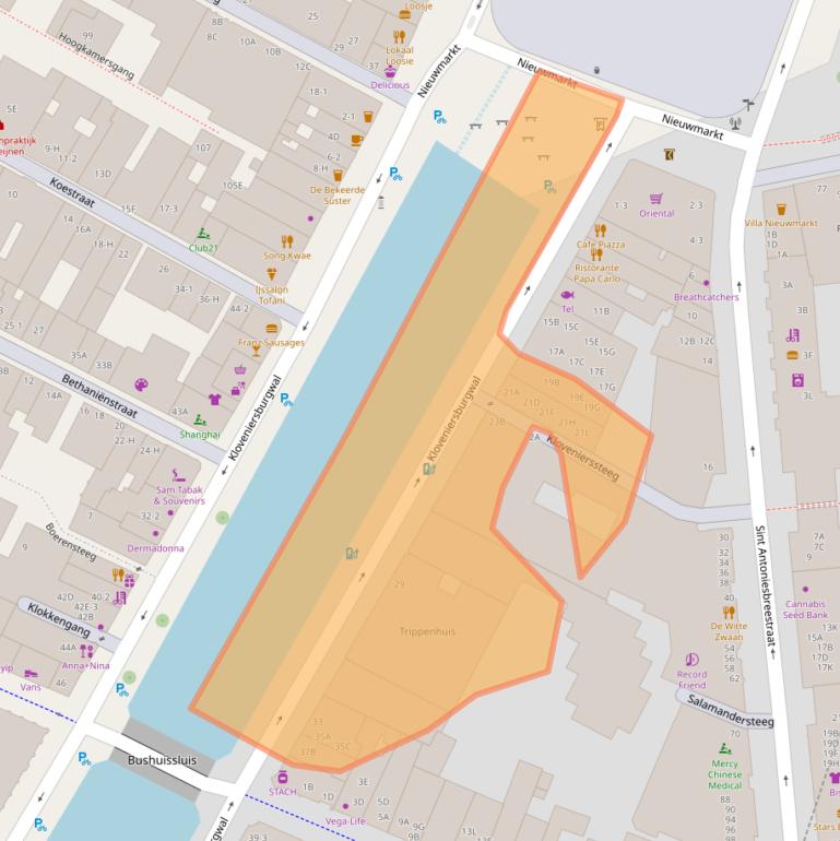 Kaart van postcodegebied 1011JV.