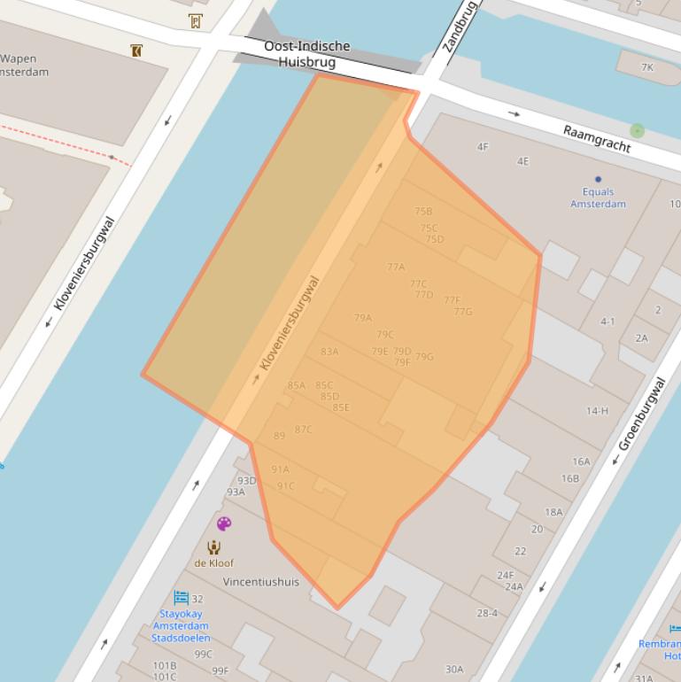 Kaart van postcodegebied 1011KA.