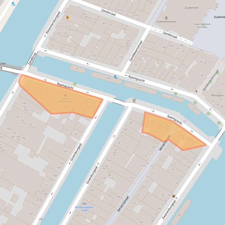 Kaart van postcodegebied 1011KK.