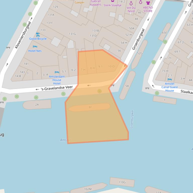 Kaart van postcodegebied 1011KN.