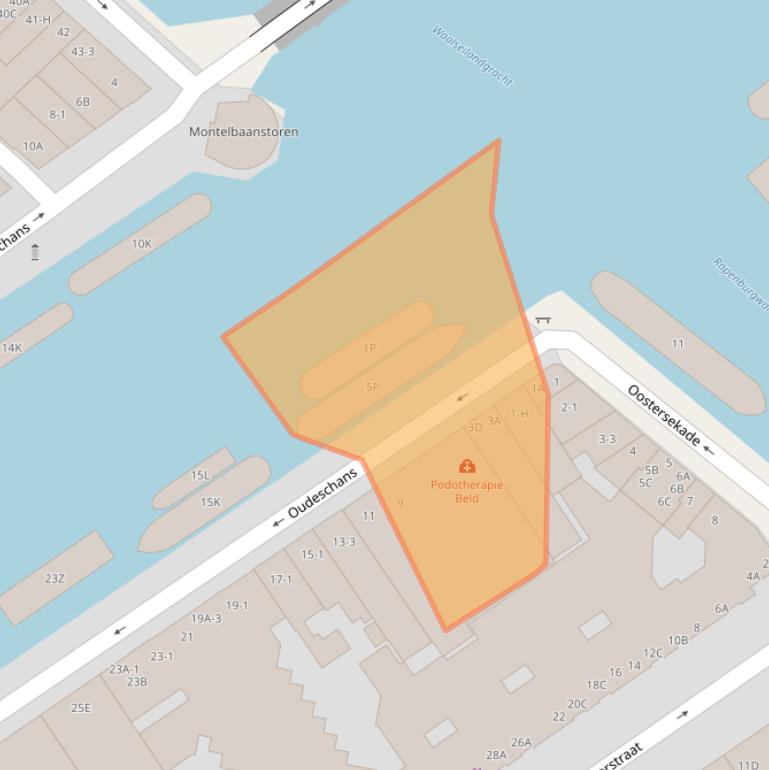 Kaart van postcodegebied 1011KP.