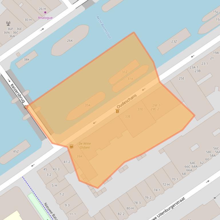 Kaart van postcodegebied 1011KT.