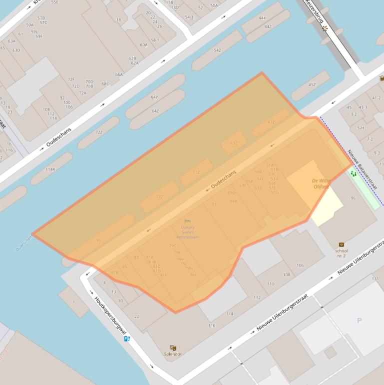 Kaart van postcodegebied 1011KW.