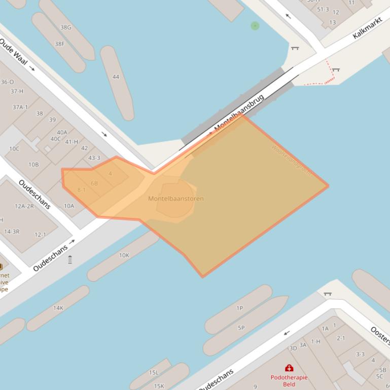 Kaart van postcodegebied 1011KX.