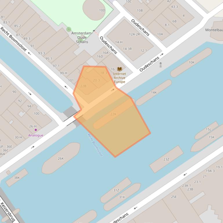 Kaart van postcodegebied 1011LA.