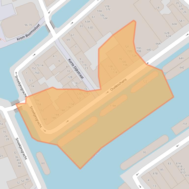 Kaart van postcodegebied 1011LE.