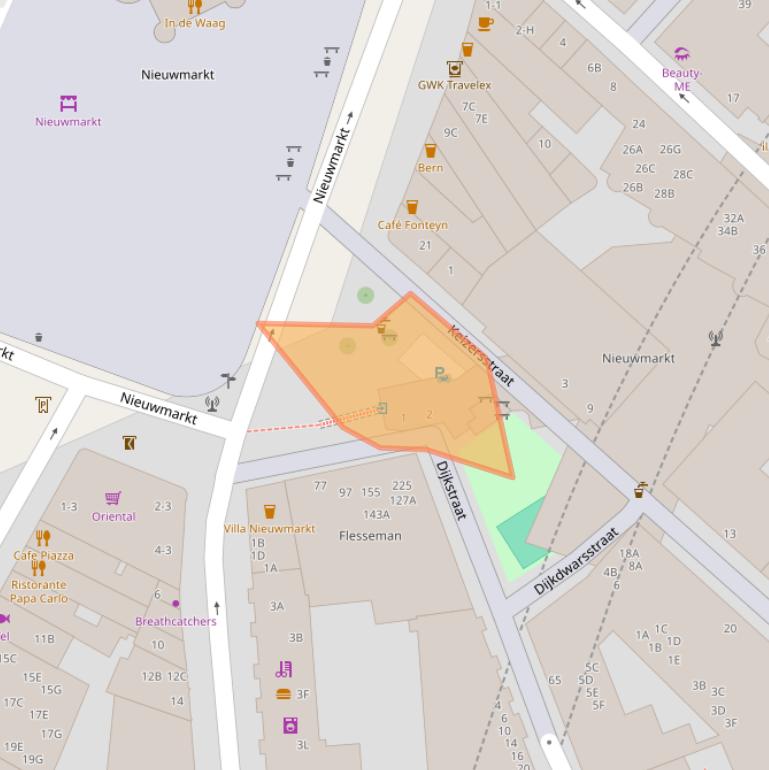 Kaart van postcodegebied 1011ME.