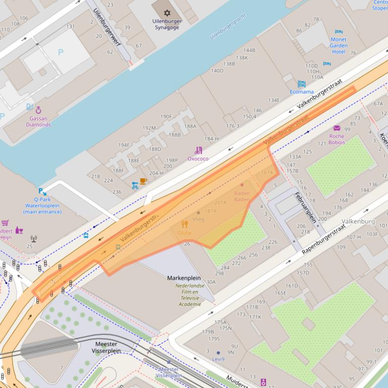 Kaart van postcodegebied 1011MJ.