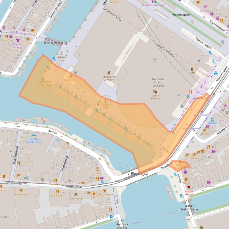 Kaart van postcodegebied 1011PT.