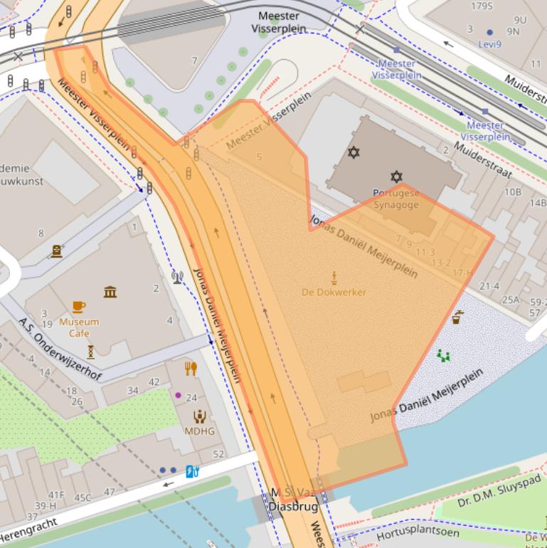 Kaart van postcodegebied 1011RE.