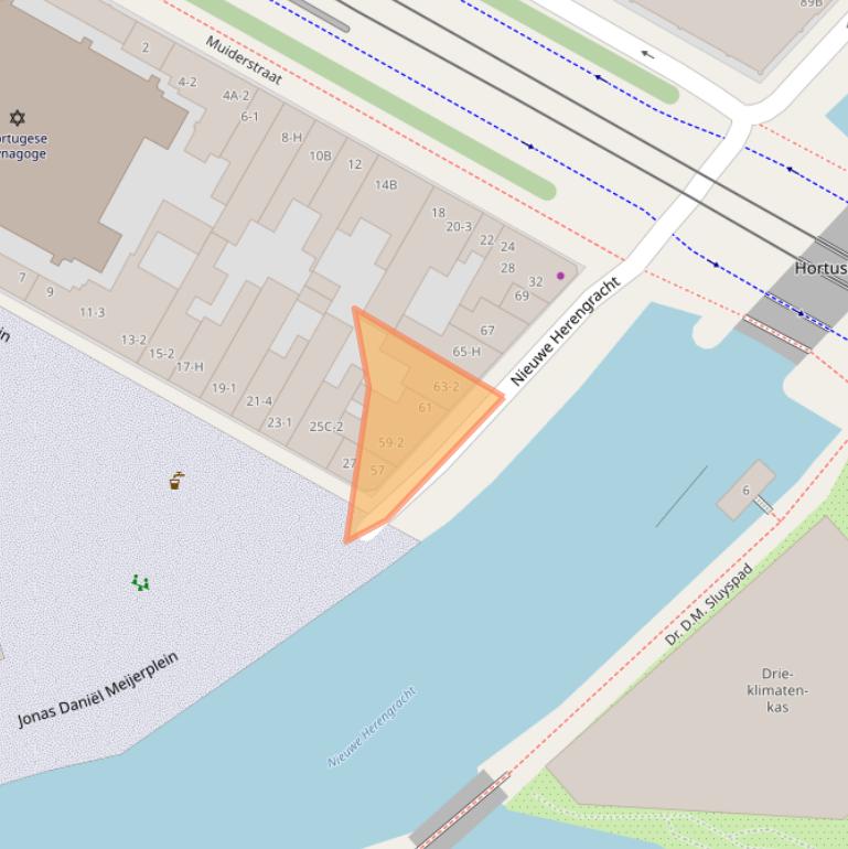 Kaart van postcodegebied 1011RP.