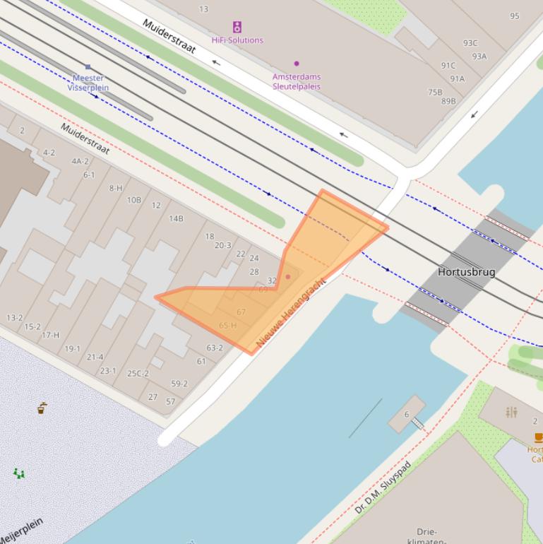 Kaart van postcodegebied 1011RR.