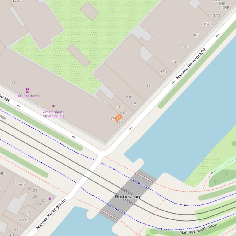 Kaart van postcodegebied 1011RT.