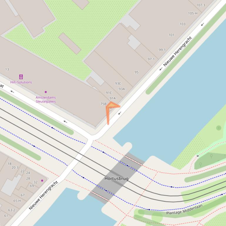 Kaart van postcodegebied 1011RV.