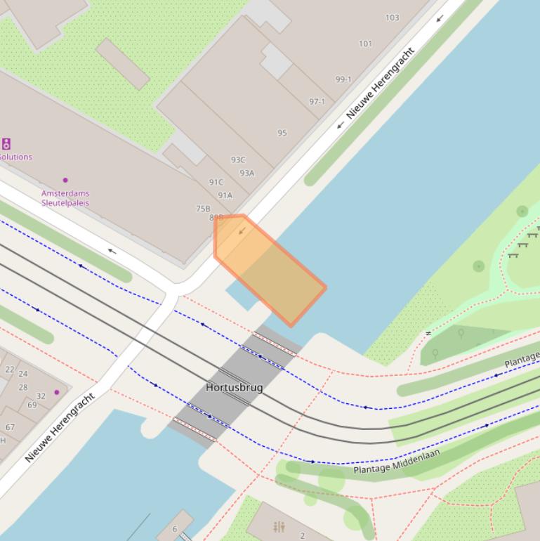 Kaart van postcodegebied 1011RW.