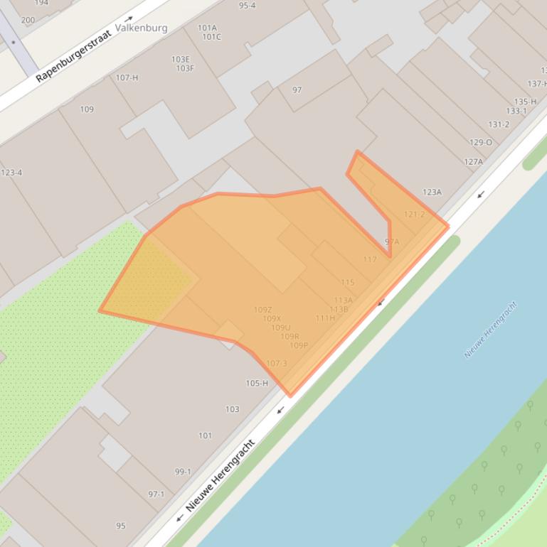 Kaart van postcodegebied 1011SB.