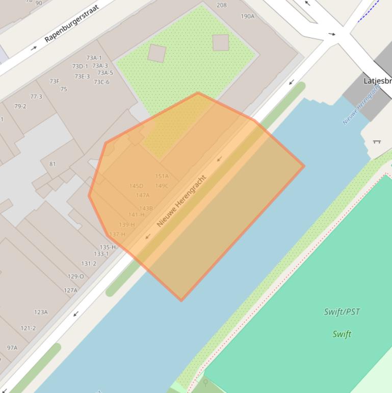 Kaart van postcodegebied 1011SG.