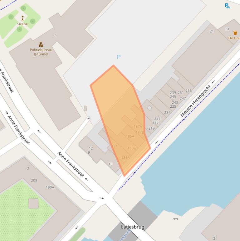 Kaart van postcodegebied 1011SK.